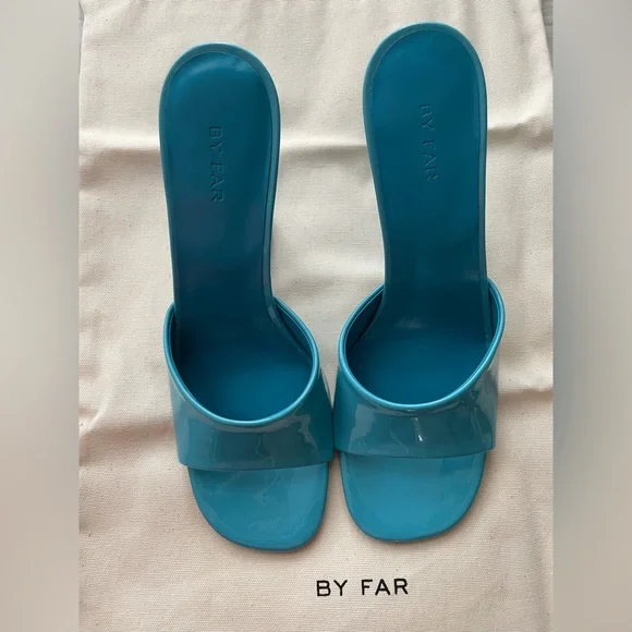 New! BY FAR Blue Heels - Picture 3 of 9